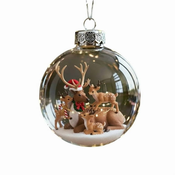 HaoXun Christmas Reindeer Family Hanging Ornament - 2D Flat Design Holiday Home Decor for Christmas Tree Xmas Party Decoration