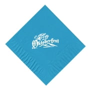 25 Turquoise Oktoberfest Luncheon Paper Napkins with a White Color Oktoberfest Brewmeister Logo