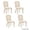 Linen-Cream-Rattan Back, variant on Dayalane Farmhouse Dining Chairs Set of 4, Armless Square Solid Back Linen Fabric Upholstered Kitchen Chairs, Natural Curved Leg & Solid Wood Frame Accent Chairs for Dining Living Room, White