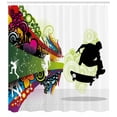 thumbnail image 3 of Ambesonne Teenager Shower Curtain, Scater Boy Colorful, 69"Wx70"L, Multicolor, 3 of 3