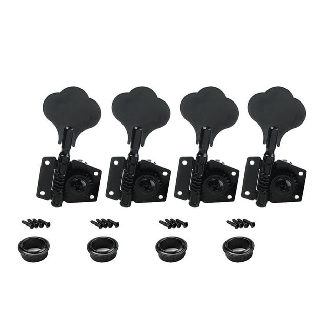 Alliage de Zinc Noir Ouvert Style 4R Clés Clés Têtes de Machine pour Guitare Basse à 4 Cordes
