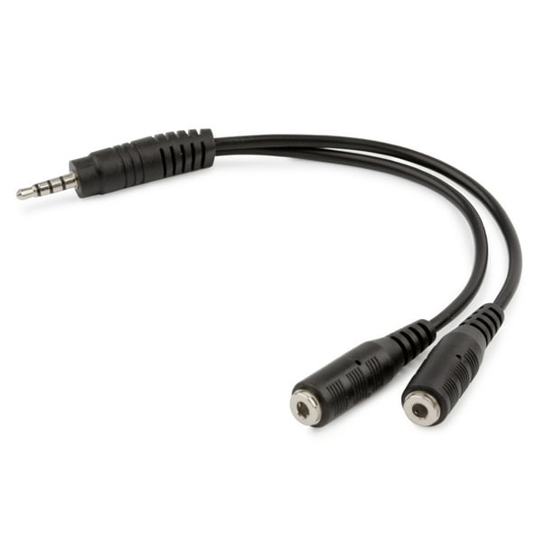 3.5mm 4pole Male to 2x 3.5mm Female Headset Splitter Adapter Cable