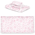 thumbnail image 2 of SKYSONIC 3 Pack Towel Pink Flowers & Hearts Cotton Bath Towel Set (1 Bath Towel, 1 Hand Towel, 1 Washcloth) for Bathroom, Super Soft and Quick Dry Towels, 2 of 7