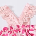 thumbnail image 5 of Edvintorg 0-3T Baby Girl Clothes Set Summer Toddler Baby Girl Ruffled Heart Printed Romper and Headband Set Fashion Baby Outfits, 5 of 6