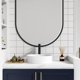 thumbnail image 3 of QinaQin Lavabo sobre encimera de cerámica blanca para baño, fácil de limpiar, sin salpicaduras, compatible con grifería universal, lavabo moderno tipo vessel para tocador, 3 of 7