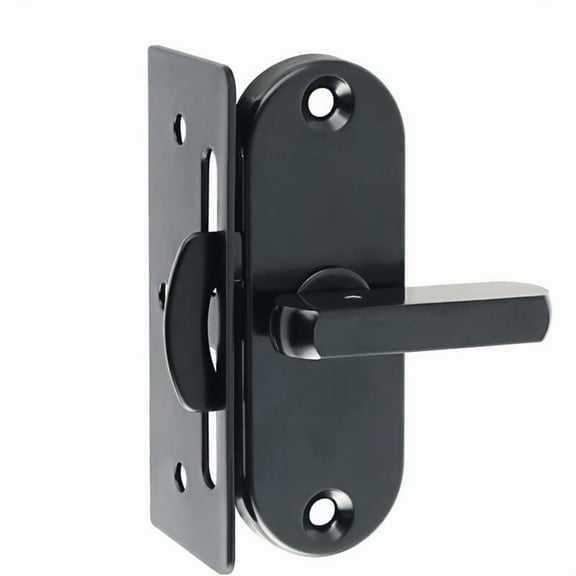 90 Degree Sliding Door Lock Stainless Steel Curved Buckle - Black