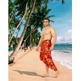 thumbnail image 3 of LA LEELA Men's Swimwear Beach Summer Pareo Long Sarong Wrap One Size Ruby, Hibiscus Vacation Holiday Aloha, 3 of 4