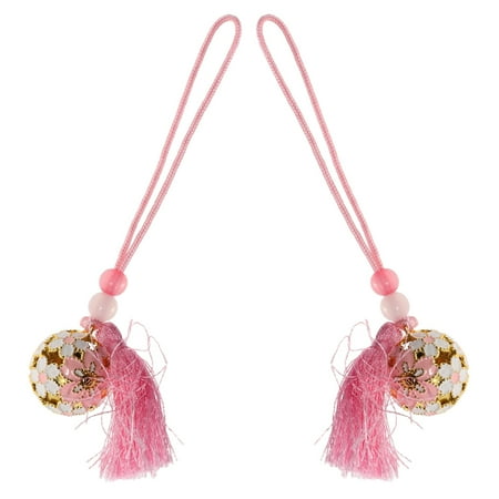 FRCOLOR 2pcs Japanese Good Luck Amulet Cute Phone Cherry Blossom Bell Decoration Bag Japanese Omamori Feng Shui Fortune Decor