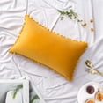 thumbnail image 2 of Paquete de 2 fundas de almohada de terciopelo, funda de almohada decorativa con pompones, funda de almohada suave sólida con pompones, sofá cuadrado, carrito de dormitorio, 45x45cm Vhermosa, 2 of 4