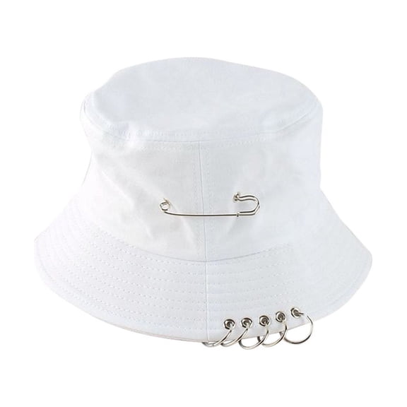 TABLZONE Unisex White Bucket Hat Lightweight Stretchable Sun Cap for Outdoor Activities and Travel