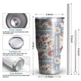 thumbnail image 3 of 30oz Pioneer Flower Floral Print Pattern Tumbler, Double Wall Vacuum Insulated Cup, BPA-Free Leak Proof Lid & Reusable Straws, Hot 12h, Cold 34h, 3 of 6