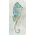 thumbnail image 2 of Stellar Design Studio 18x32 White Modern Wood Framed Museum Art Print Titled - Blue Seahorse II, 2 of 4