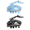 thumbnail image 1 of veasfak 2x 5 Yd Pompons Bobble Border / Bobble Ribbon - 3.5 Cm Wide Fringed Black+Blue, 1 of 9