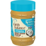 Earth Balance Creamy Peanut and Coconut Oil Spread, Peanut Butter Alternative, 16 oz Jar