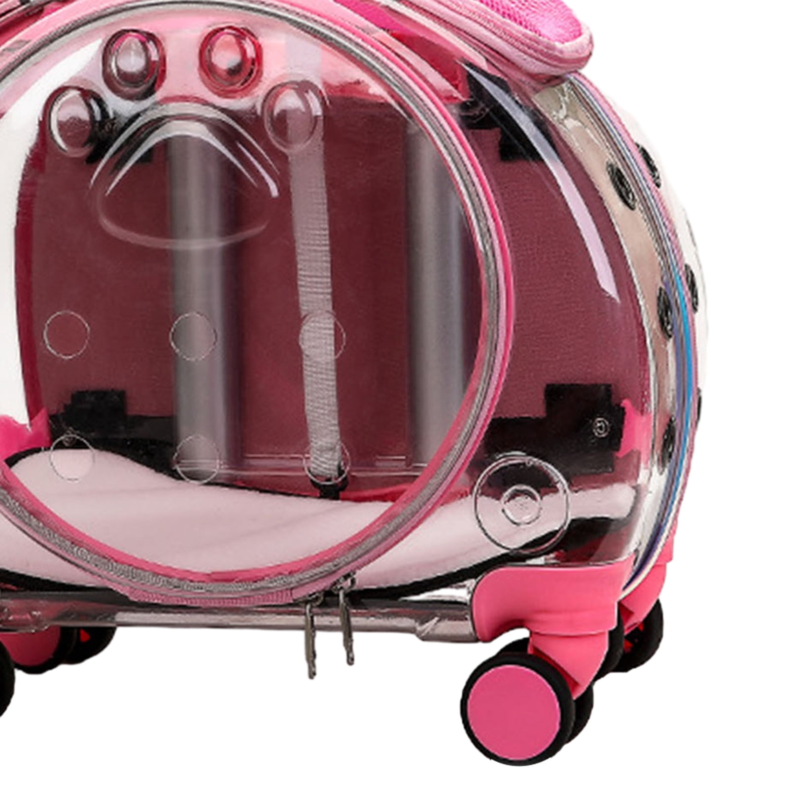cbehtwi Pet Trolley Case Clear Ventilation Holes Silent Wheels Convenient Portable Cats Dogs Backpack for Travel