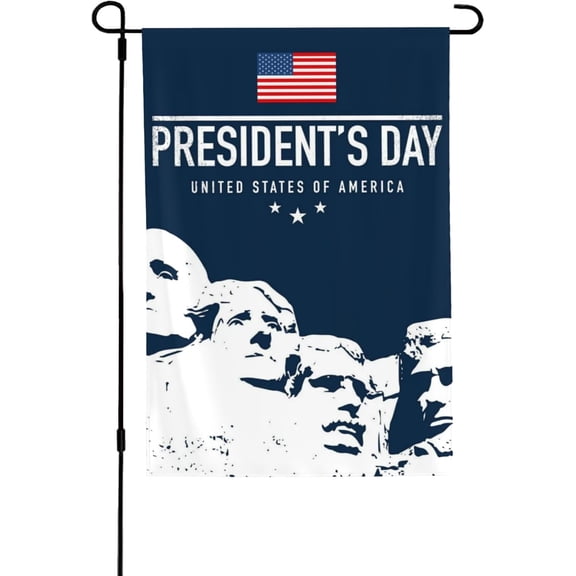 Happy Presidents Day Flag 28x40 Outdoor America Patriotic Independence Day Memorial Day Flags for Outside Double Sided Heavy Duty for Garden Yard Home Decor