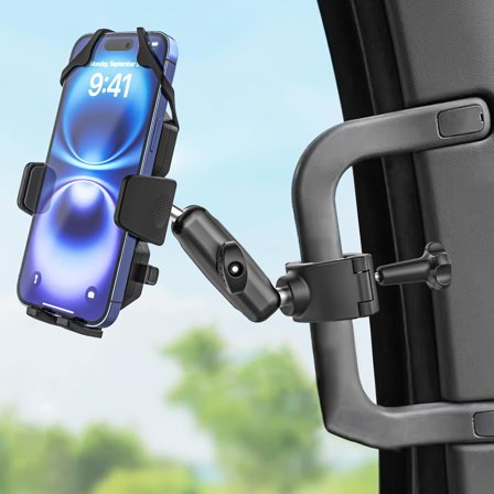 A Pillar Grab Handle Phone Mount for Car/Truck [Shockproof Metal Arm] Universal Phone Clip Phone Holders for Your Car, Truck, Pickup, SUV, Van, Excavator, Front Loader, Fit for iPhone 16 15