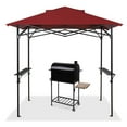 thumbnail image 2 of EAGLE PEAK Pop Up 8' x 5' Grill Gazebo, Instant Outdoor BBQ Canopy, Red, 2 of 7