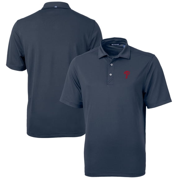 Men's Cutter & Buck Navy Philadelphia Phillies Big & Tall Virtue Eco Pique Recycled Polo