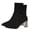 Black, variant on Khaki Feminine Everyday Winter Solid Color Flying Woven Stretch Knitted Toe Socks Boots Thick Heel High Heel Short Boots