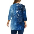 thumbnail image 4 of Jsaierl 3/4 Sleeve Plus Size Womens Tops Casual Round Neck Shirts Dressy Graphic Petite Blouses Soft Cotton T-shirts Top L-5XL, 4 of 5