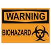 Headline® Sign Osha Safety Signs, Warning Biohazard, Orange/black, 10 X 14 5498