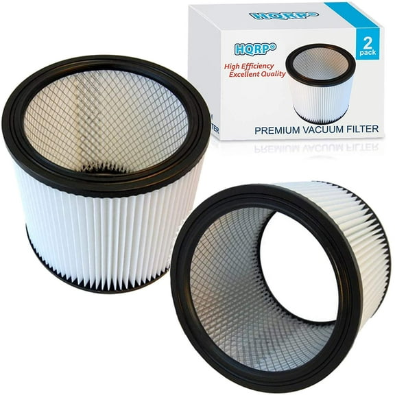 HQRP 2-Pack HEPA Cartridge Filter fits Shop-vac 90304 (Type U) Replacement; Full Size Vacs