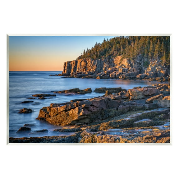 Stupell Rocky Cove Ocean Cliffs Landscape Photography Wall Plaque Unframed Art Print Wall Art