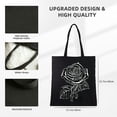 thumbnail image 3 of JEUXUS Reusable Grocery Bags Line Art Rose - Garden Gardener Botanist Flowers Rose 14.1x15.7in, 3 of 6
