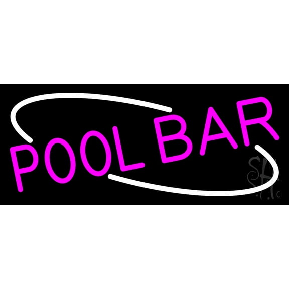 Pink Pool Bar LED Neon Sign 10 x 24 - inches, Clear Edge Cut Acrylic Backing, with Dimmer - Bright and Premium built indoor LED Neon Sign for Bar decor.