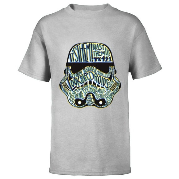 Star Wars Stormtrooper Helmet Quotes - Short Sleeve T-Shirt for Kids – Customized-Athletic Heather