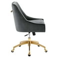 thumbnail image 2 of Modway Discern Modern Performance Velvet Swivel Office Chair in Gray/Gold, 2 of 7