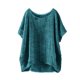 thumbnail image 5 of Craaazy Women Casual Loose Fit Blouse, Solid Color Short Sleeve Cotton Linen Tops, Comfy Round Neck Tunic for Daily Wear Gifts, 5 of 5