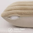 thumbnail image 4 of decorUhome Pack of 2 Faux Fur Plush Throw Pillow Covers 20x20, Soft Fluffy Striped Decorative Couch Pillow Covers , Khaki, 4 of 10