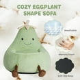 thumbnail image 5 of edx Bean Bag Chair for Kids, Soft Faux Rabbit Fur Fabric, Removable Washable Cover, Eggplant Lazy Chair for Bedroom Living Room, 31 Inch, Green, 5 of 7