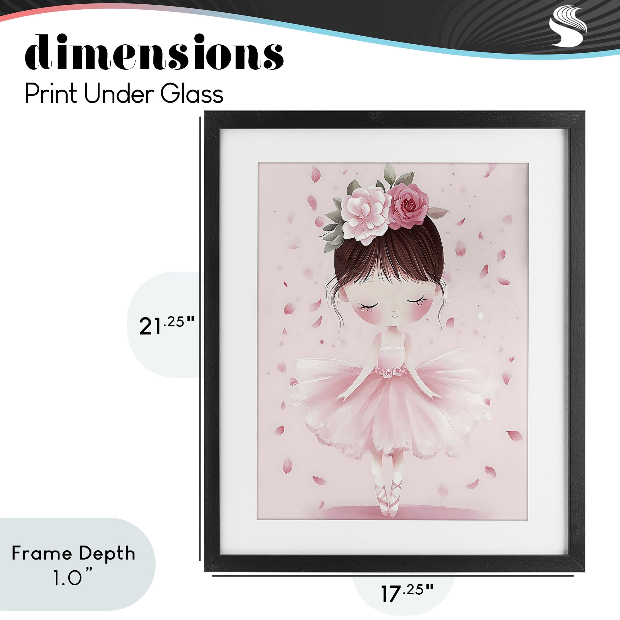 Stupell Industries Ballerina With Floral Headdress Black Framed Print Under Glass, design by Creative Studio