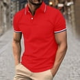 thumbnail image 2 of Jgppe Men's Casual T-Shirts Classic Solid Color Short Sleeve Collared Button Golf Shirts Quick Dry Summer Tops, 2 of 5