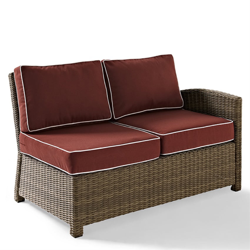 Bradenton Outdoor Wicker Sectional, Crosley Furniture Bradenton Outdoor Wicker Patio Sofa With Cushions