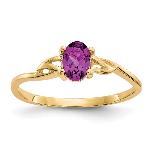 14K Yellow Gold Rhodolite Garnet Birthstone Ring