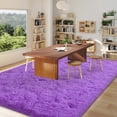 thumbnail image 4 of Janvonne 6x9 Purple Fluffy Shag Area Rug, Ultra Soft Plush Fuzzy Shaggy Carpet for Living Room Bedroom, Non-Slip Floor Rug for Kids Girls Room Nursery, Cozy Indoor Home Decor, 4 of 8