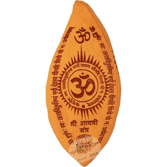 TRAHOO-Gaumukhi Jap Mala Bag (Om Shiva Gayatri Design) Indian Handicraft Cotton Gomukhi Japa Mala Chanting Bag, Prayer Mala Japa Jholi for Mantra Jap, Japa Meditation & Yoga Prayer Bag, Orange, Large