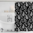 thumbnail image 3 of Black Paisley Shower Curtain, Waterproof Shower Curtains for Bathroom, Ethnic Vintage Floral Botanical Abstract Washable Fabric Bathtub Curtain Set Bath Decor with 12 Hooks Long 72"x84", 3 of 8