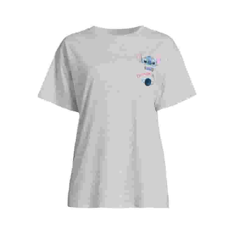 【2plan】808 Stitch Loose Fit Short Sleeve T-shirt Stitch women's Embroidered T-Shirt - Short Sleeve Graphic