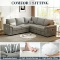 thumbnail image 4 of 85 Inch Modular Sectional Sofa Couch with Pull Out Bed, L Shaped 5 Seat Cloud Sectional Sleeper Sofa with Storage, Removable Sofa Cover, Light Gray, 4 of 9