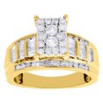 thumbnail image 2 of 10K Yellow Gold Round & Baguette Genuine Diamond Ladies Engagement Ring 0.90 Ct., 2 of 5