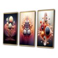 thumbnail image 3 of Designart "Multiverse Metamorphosis Abstract Geometric II" Formes Abstraites Ensemble d'Art Mural Encadré de 3 - Ensemble de Toiles de Cadre Transitionnel Rose pour Décoration de Salon, 3 of 6