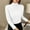 White, variant on BRGZLK Women Tops Fashion Solid Color Long Sleeve Double Sided Modal Half High Collar Comfort Thermal Base Layer Tops White XXXL