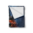 thumbnail image 2 of Queen Soft Flannel Fleece Blanket, Queen of Death Scary Body Art Halloween Evil Face Bizarre Make up Zombie, Cozy Plush for Indoor and Outdoor Use, 50" x 70", Navy Blue Orange Black, by Ambesonne, 2 of 5