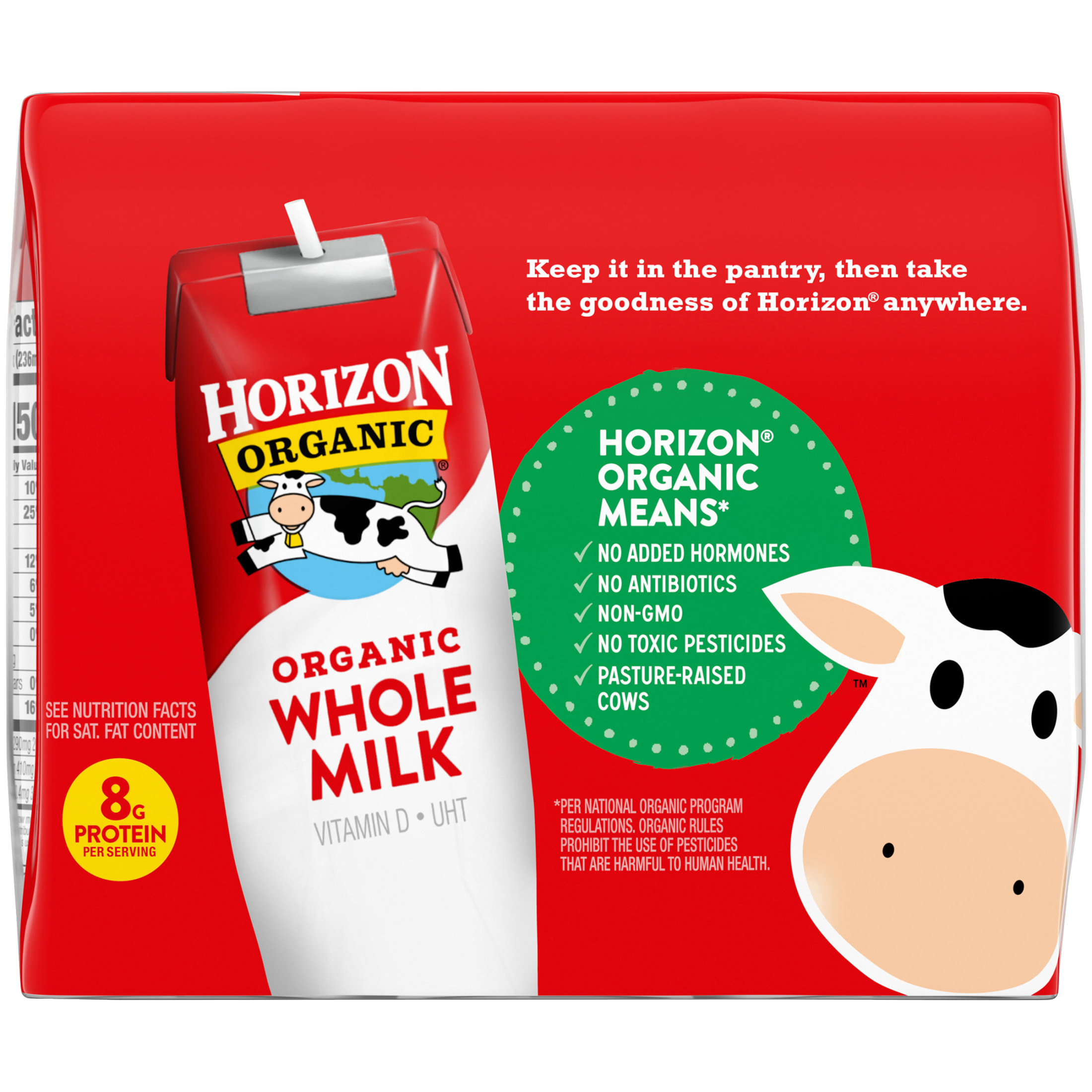 Horizon Organic Shelf-Stable Whole Milk Boxes, 8 fl oz, 6 Pack