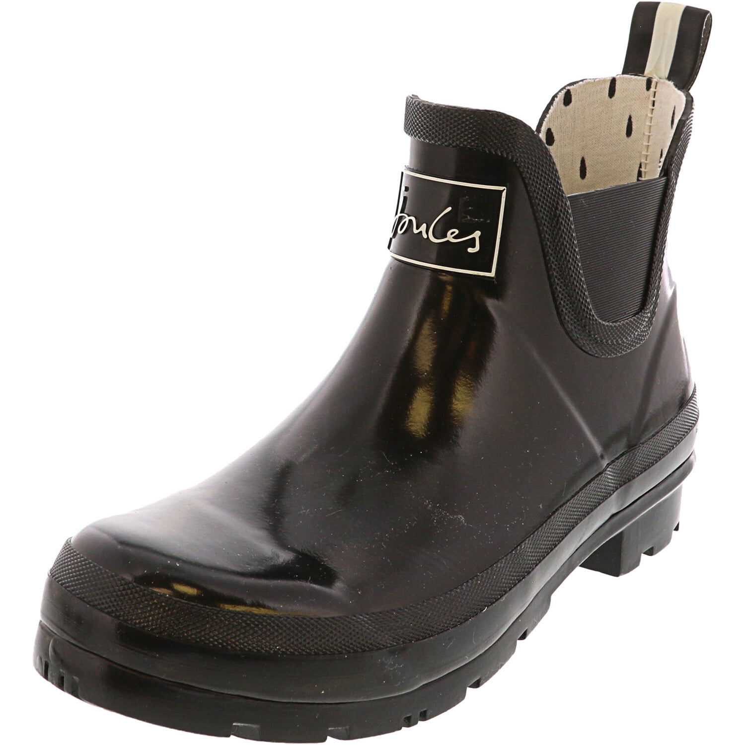 Joules Women's Wellibob Gloss Black Ankle-High Rubber Rain Boot - 6M ...